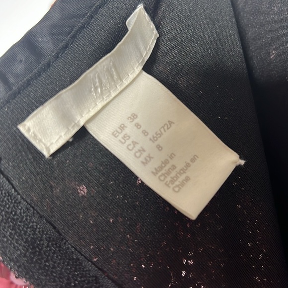 H&M Sz 8 Pink Metallic Sequins Lined Back Zip 32” A Line Skirt - New - Picture 5 of 6